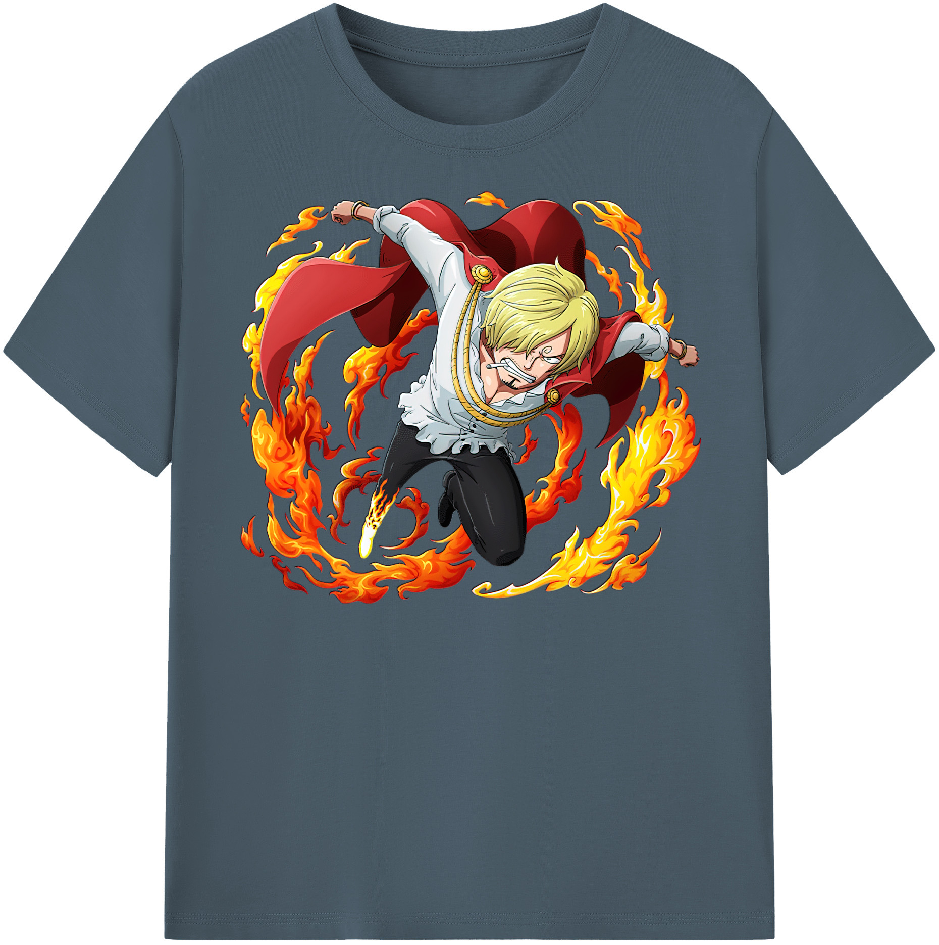 ワンピース サンジ ONE PIECE Sanji 綿100％半袖Tシャツ（フロントプリント）